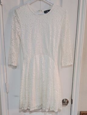Lulus White Floral Lace Mini Dress - Bridal Shower / Graduation
